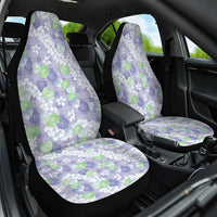 Anthurium Plumeria Lei Pastel Car Seat Cover Purple Hawaiian Splendid Palaka