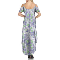 Anthurium Plumeria Lei Pastel Family Matching Summer Maxi Dress and Hawaiian Shirt Purple Hawaiian Splendid Palaka
