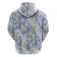 Anthurium Plumeria Lei Pastel Zip Hoodie Purple Hawaiian Splendid Palaka