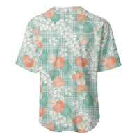 Anthurium Plumeria Lei Pastel Baseball Jersey Teal Hawaiian Splendid Palaka LT01 - Polynesian Pride