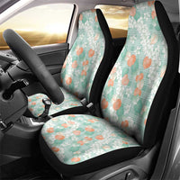 Anthurium Plumeria Lei Pastel Car Seat Cover Teal Hawaiian Splendid Palaka