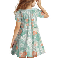 Anthurium Plumeria Lei Pastel Family Matching Off Shoulder Maxi Dress and Hawaiian Shirt Teal Hawaiian Splendid Palaka