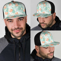 Anthurium Plumeria Lei Pastel Mesh Trucker Cap Teal Hawaiian Splendid Palaka