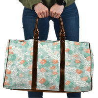 Anthurium Plumeria Lei Pastel Travel Bag Teal Hawaiian Splendid Palaka