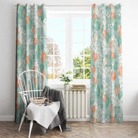 Anthurium Plumeria Lei Pastel Window Curtain Teal Hawaiian Splendid Palaka LT01 - Polynesian Pride