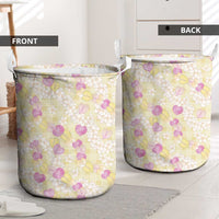 Anthurium Plumeria Lei Pastel Laundry Basket Yellow Hawaiian Splendid Palaka LT01 - Polynesian Pride