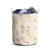 Anthurium Plumeria Lei Pastel Laundry Basket Yellow Hawaiian Splendid Palaka LT01 - Polynesian Pride
