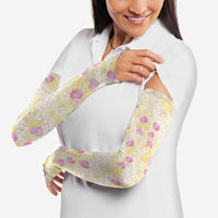 Anthurium Plumeria Lei Pastel Arm Sleeves Yellow Hawaiian Splendid Palaka LT01 - Polynesian Pride