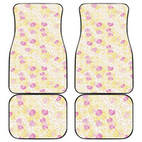 Anthurium Plumeria Lei Pastel Car Mats Yellow Hawaiian Splendid Palaka LT01 - Polynesian Pride