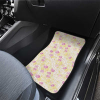 Anthurium Plumeria Lei Pastel Car Mats Yellow Hawaiian Splendid Palaka LT01 - Polynesian Pride