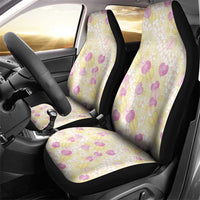 Anthurium Plumeria Lei Pastel Car Seat Cover Yellow Hawaiian Splendid Palaka