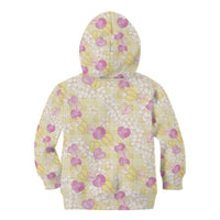 Anthurium Plumeria Lei Pastel Kid Hoodie Yellow Hawaiian Splendid Palaka