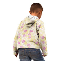 Anthurium Plumeria Lei Pastel Kid Hoodie Yellow Hawaiian Splendid Palaka