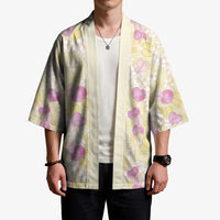 Anthurium Plumeria Lei Pastel Kimono Yellow Hawaiian Splendid Palaka LT01 - Polynesian Pride