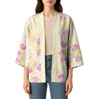 Anthurium Plumeria Lei Pastel Kimono Yellow Hawaiian Splendid Palaka LT01 - Polynesian Pride