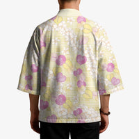 Anthurium Plumeria Lei Pastel Kimono Yellow Hawaiian Splendid Palaka LT01 - Polynesian Pride