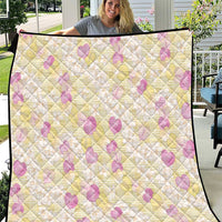 Anthurium Plumeria Lei Pastel Quilt Yellow Hawaiian Splendid Palaka LT01 Yellow - Polynesian Pride