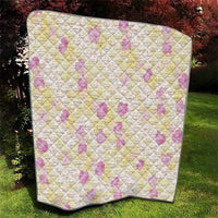 Anthurium Plumeria Lei Pastel Quilt Yellow Hawaiian Splendid Palaka LT01 - Polynesian Pride