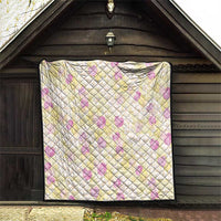 Anthurium Plumeria Lei Pastel Quilt Yellow Hawaiian Splendid Palaka LT01 - Polynesian Pride