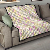 Anthurium Plumeria Lei Pastel Quilt Yellow Hawaiian Splendid Palaka LT01 - Polynesian Pride