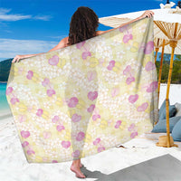 Anthurium Plumeria Lei Pastel Sarong Yellow Hawaiian Splendid Palaka LT01 One Size 44 x 66 inches Yellow - Polynesian Pride