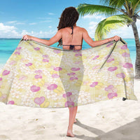 Anthurium Plumeria Lei Pastel Sarong Yellow Hawaiian Splendid Palaka LT01 - Polynesian Pride