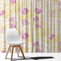 Anthurium Plumeria Lei Pastel Window Curtain Yellow Hawaiian Splendid Palaka