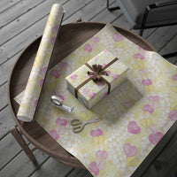 Anthurium Plumeria Lei Pastel Wrapping Paper Yellow Hawaiian Splendid Palaka LT01 - Polynesian Pride