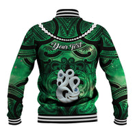 Personalised Maori Matariki Manaia Kakariki Baseball Jacket Maori Kowhaiwhai Pattern Galaxy LT01 - Polynesian Pride
