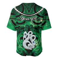Personalised Maori Matariki Manaia Kakariki Baseball Jersey Maori Kowhaiwhai Pattern Galaxy LT01 - Polynesian Pride