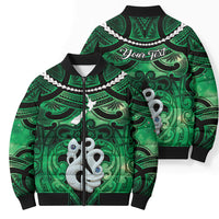 Personalised Maori Matariki Manaia Kakariki Bomber Puffer Jacket Maori Kowhaiwhai Pattern Galaxy LT01 - Polynesian Pride