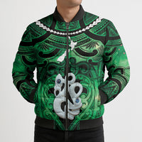Personalised Maori Matariki Manaia Kakariki Bomber Puffer Jacket Maori Kowhaiwhai Pattern Galaxy LT01 - Polynesian Pride