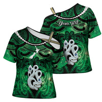 Personalised Maori Matariki Manaia Kakariki Cross Shoulder Shirt Maori Kowhaiwhai Pattern Galaxy