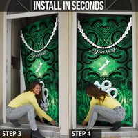 Personalised Maori Matariki Manaia Kakariki Door Cover Maori Kowhaiwhai Pattern Galaxy
