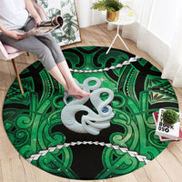 Maori Matariki Manaia Kakariki Round Carpet Maori Kowhaiwhai Pattern Galaxy LT01 - Polynesian Pride