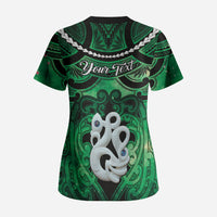 Personalised Maori Matariki Manaia Kakariki Scrub Top Maori Kowhaiwhai Pattern Galaxy LT01 - Polynesian Pride