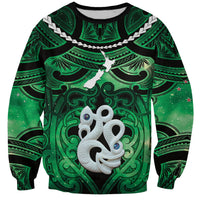 Personalised Maori Matariki Manaia Kakariki Sweatshirt Maori Kowhaiwhai Pattern Galaxy