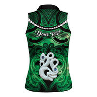 Personalised Maori Matariki Manaia Kakariki Women Sleeveless Polo Shirt Maori Kowhaiwhai Pattern Galaxy