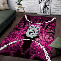 Maori Matariki Manaia Mawhero Area Rug Maori Kowhaiwhai Pattern Galaxy LT01 Pink - Polynesian Pride