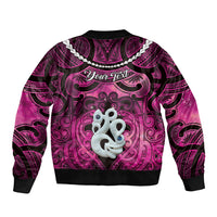 Personalised Maori Matariki Manaia Mawhero Bomber Jacket Maori Kowhaiwhai Pattern Galaxy