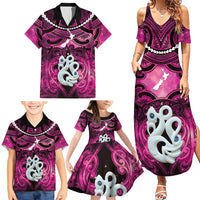 Personalised Maori Matariki Manaia Mawhero Family Matching Summer Maxi Dress and Hawaiian Shirt Maori Kowhaiwhai Pattern Galaxy