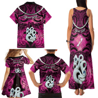 Personalised Maori Matariki Manaia Mawhero Family Matching Tank Maxi Dress and Hawaiian Shirt Maori Kowhaiwhai Pattern Galaxy