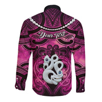 Personalised Maori Matariki Manaia Mawhero Long Sleeve Button Shirt Maori Kowhaiwhai Pattern Galaxy