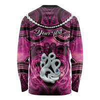 Personalised Maori Matariki Manaia Mawhero Long Sleeve Shirt Maori Kowhaiwhai Pattern Galaxy