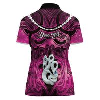 Personalised Maori Matariki Manaia Mawhero Women Polo Shirt Maori Kowhaiwhai Pattern Galaxy