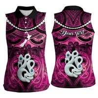Personalised Maori Matariki Manaia Mawhero Women Sleeveless Polo Shirt Maori Kowhaiwhai Pattern Galaxy