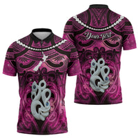 Personalised Maori Matariki Manaia Mawhero Zipper Polo Shirt Maori Kowhaiwhai Pattern Galaxy LT01 - Polynesian Pride