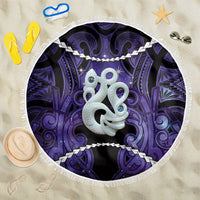 Maori Matariki Manaia Waiporoporo Beach Blanket Maori Kowhaiwhai Pattern Galaxy LT01 One Size 150cm Purple - Polynesian Pride