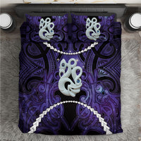 Maori Matariki Manaia Waiporoporo Bedding Set Maori Kowhaiwhai Pattern Galaxy