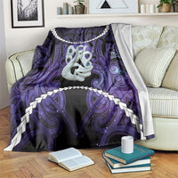 Maori Matariki Manaia Waiporoporo Blanket Maori Kowhaiwhai Pattern Galaxy LT01 Purple - Polynesian Pride